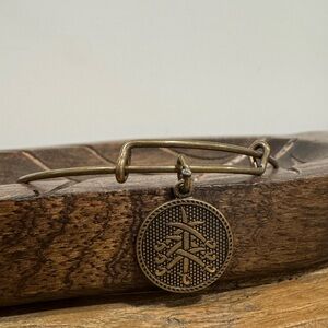 Alex and Ani Seven Swards Horizontal Charm Bangle in Rafaelian Gold Finish